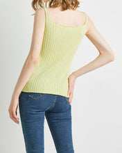 将图片加载到图库查看器，&quot;Alina&quot; Women Cotton Blend Knitted Cardigan Vest- Lemon Grass
